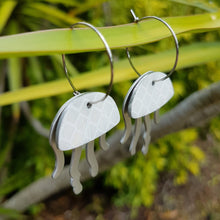 Load image into Gallery viewer, Jellyfish Road Sign Hoop Earrings side view