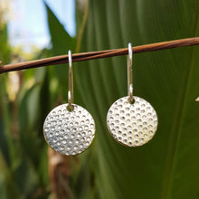 Load image into Gallery viewer, Large Round Drop Earrings - Dots Sterling Silver