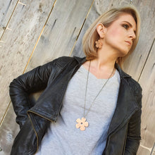 Load image into Gallery viewer, Flower Necklace Petunia Modelled by Jay