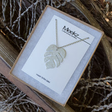 Load image into Gallery viewer, Monstera Leaf Necklace on card packaged