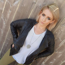 Load image into Gallery viewer, Monstera Leaf Necklace Modelled by Jay