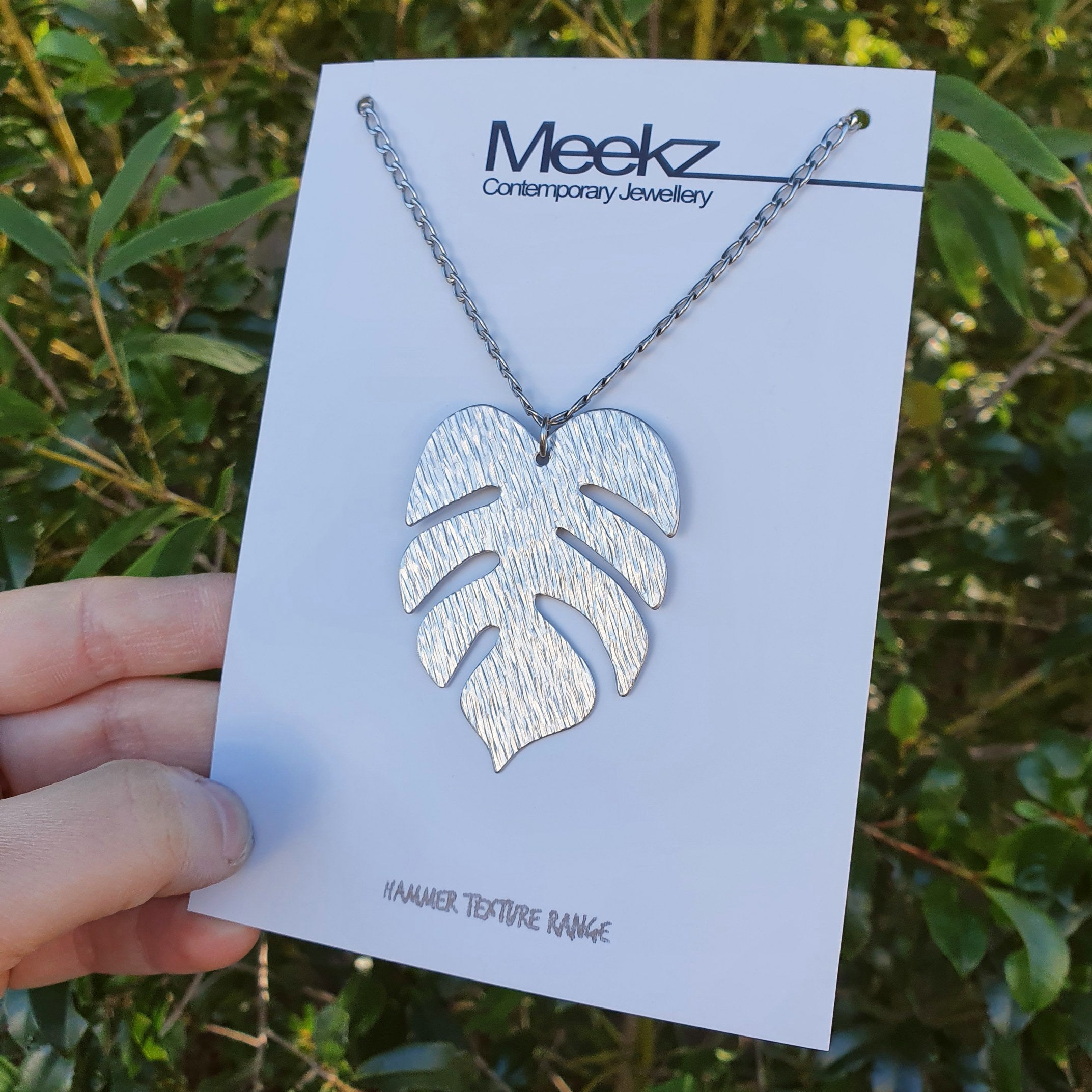 Monstera Leaf Necklace Meekz Contemporary Jewellery