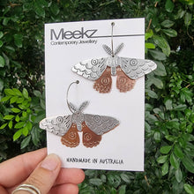 Load image into Gallery viewer, Moth Hoop Earrings