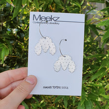 Load image into Gallery viewer, Poodle Head Aluminium Hoop Earrings on packaging card