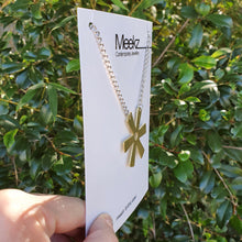 Load image into Gallery viewer, Flower Necklace Brass Spider Lily with Line Texture