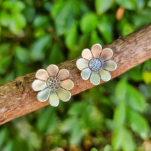 Load image into Gallery viewer, Paper Daisy Studs on a branch
