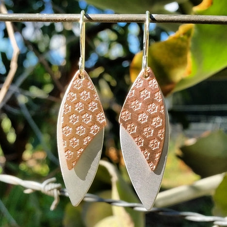 Double Drop Earrings - Leaf