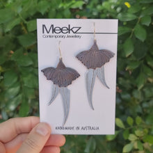 Load and play video in Gallery viewer, Eucalyptus Leaf &amp; Gum Blossom Drop Earrings
