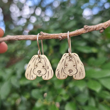 Load image into Gallery viewer, Dog Drop Earrings - Mini Stamped Faces
