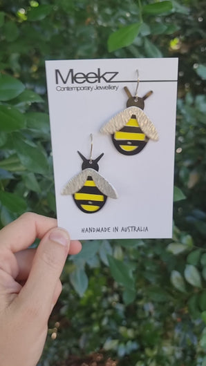 Bee drop Earrings - Dulux Paint Swatch on Card Video