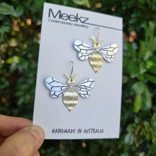 Load image into Gallery viewer, Riveted Bee Earrings 
