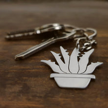 Load image into Gallery viewer, Plant Keychain - Potted Aloe Vera on Keys
