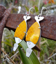 Load image into Gallery viewer, Sushi Soy Fish Drop Earrings - Crest Yellow Option

