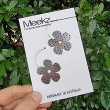 Load image into Gallery viewer, Petunia Hoops - Copper Dots Patina  on packaging card
