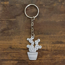 Load image into Gallery viewer, Plant Keychain - Potted Prickly Pear Cactus 
