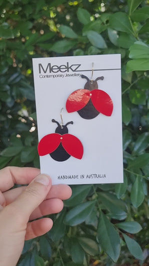 Lady Beetle Drop Earrings - Dulux Paint Swatch on Card Video
