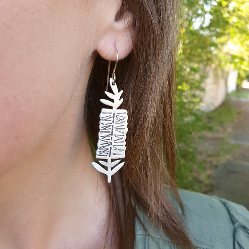 Australian native flower earrings - bottle brush modelled closeup