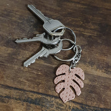 Load image into Gallery viewer, Monstera Keychain on keys
